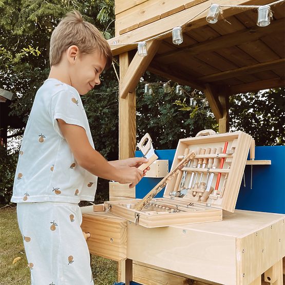 Leseni kovček za orodje Small Foot Deluxe