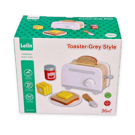 Leseni siv toaster igrača za otroke