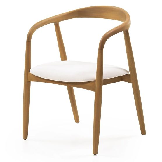 Leseni stol Ludvika, zaobljen, naravni/krem