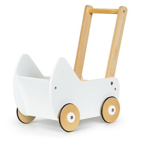 Leseni voziček za punčke hodulja ECOTOYS