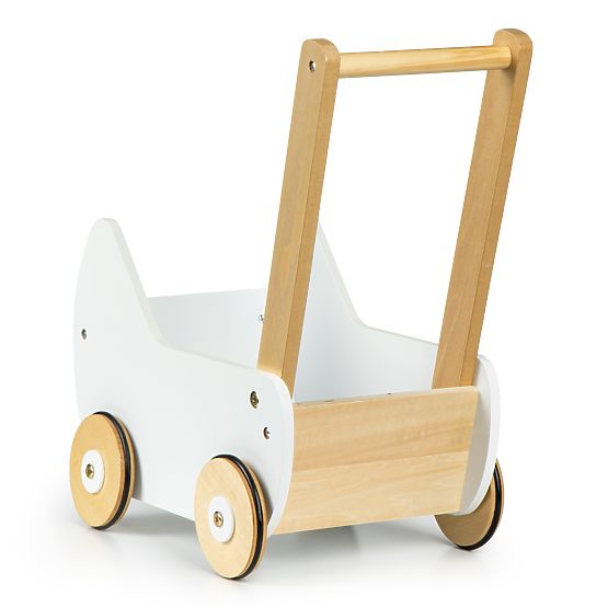 Leseni voziček za punčke hodulja ECOTOYS