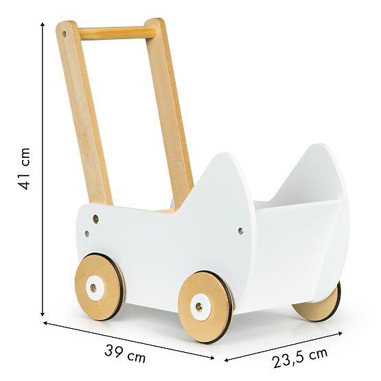 Leseni voziček za punčke hodulja ECOTOYS