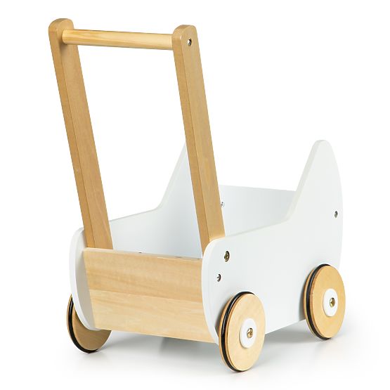 Leseni voziček za punčke hodulja ECOTOYS