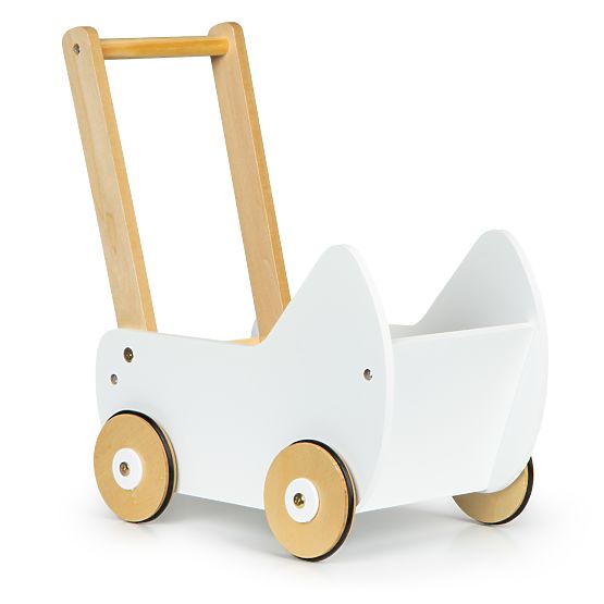 Leseni voziček za punčke hodulja ECOTOYS