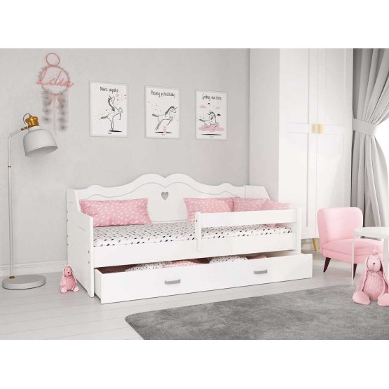 Otroška postelja JULIE s hrbtiščem 160x80 cm - bela