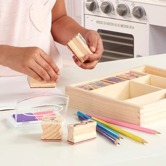Melissa & Doug - Set lesenih znamk Princess