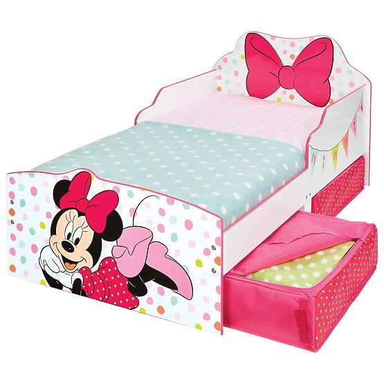 Otroška postelja Minnie Mouse s prostorom za shranjevanje
