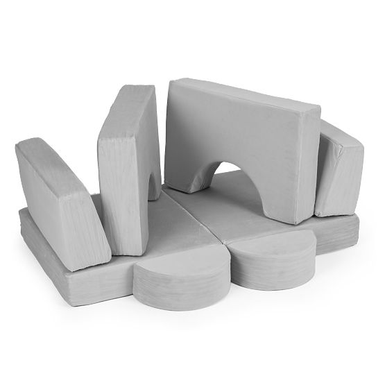 Modularni otroški stol DIY 8 mehkih blazin zložljiv - siva ECOTOYS