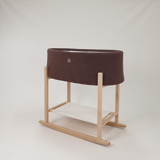 Mojzesova košara Teddy z leseno osnovo - rjava