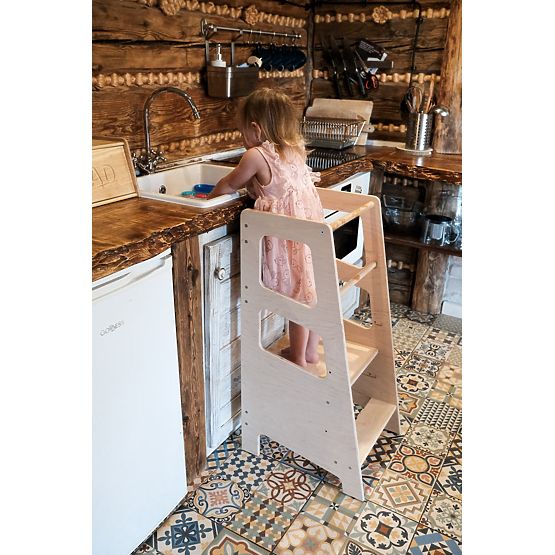 Montessori učni stolp Hugo MAXI 90 - naravni