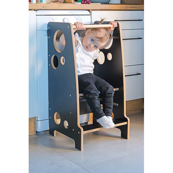 Montessori učni stolp Rings Black