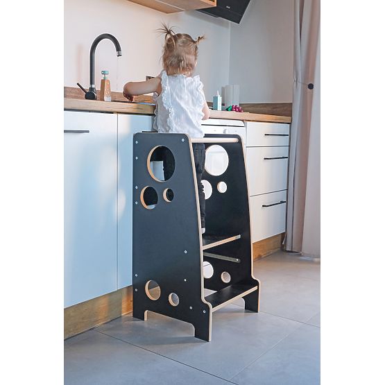 Montessori učni stolp Rings Black