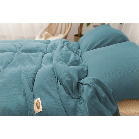 Muslin posteljnina 140x200 cm + 70x90 cm temno zelena