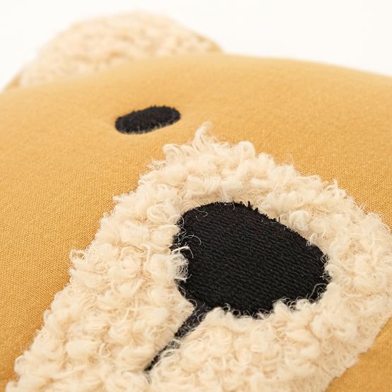 Mušelinski vzglavnik Ourbaby Ø 35 cm Medved - gorčična barva