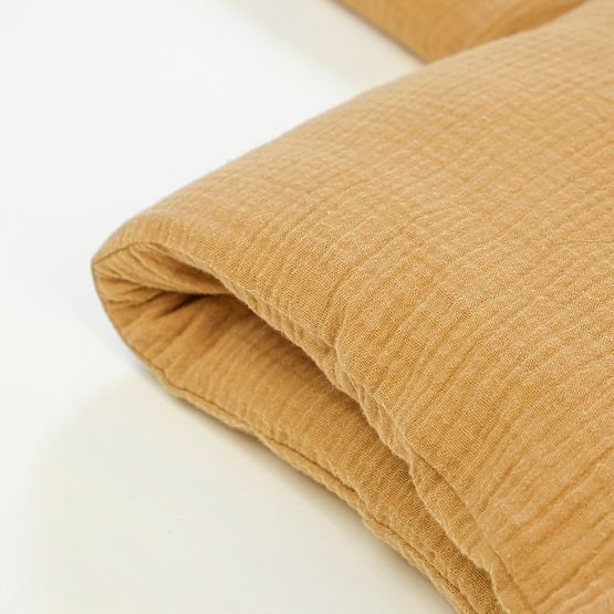 Muslin posteljnina Ourbaby 135x100 + 40x60 cm - gorčična