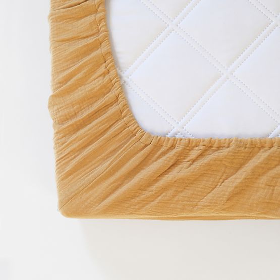 Muslinasta rjuha Ourbaby 140x70 cm - gorčična