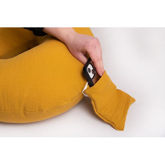 Musselin nastavljiva blazina Heavens - gorčična