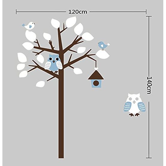 Nálepka strom sovy vinyl