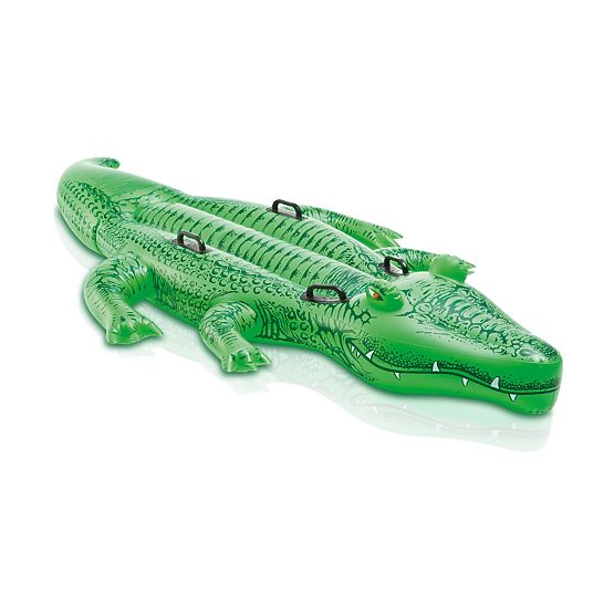 Napihljiv krokodil plavalna blazina z ročaji 203x114 cm INTEX 58562