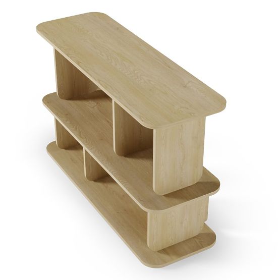 Nizka polica Tulumo, zaobljena, Dub Cremona Torro