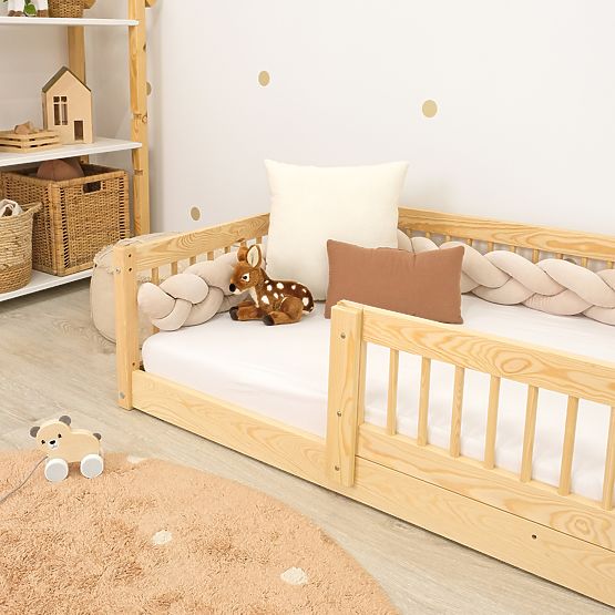 Nizka postelja za otroke Montessori Ourbaby Plus - naravna