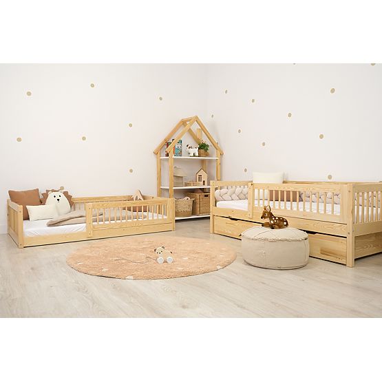 Nizka postelja za otroke Montessori Ourbaby Plus - naravna