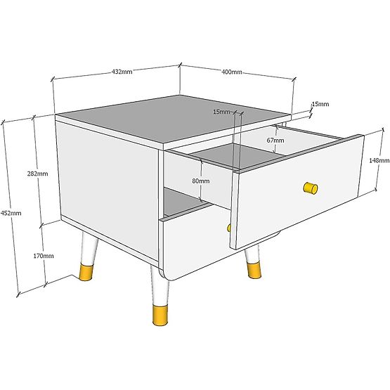 Nočna omarica Billy - bela