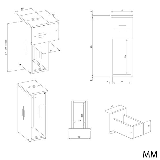 Nočna omarica GALAX 20/1S ARTISAN