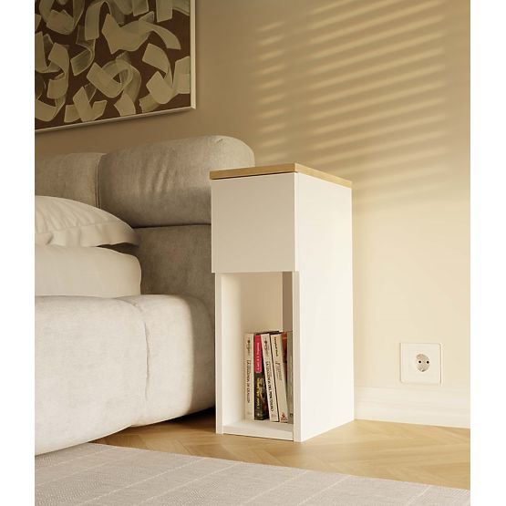 Nočna omarica GALAX 20/1S BELA-ARTISAN