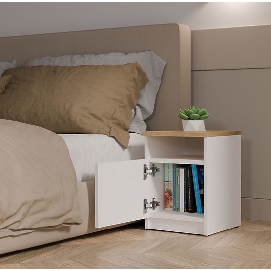 Nočna omarica GALAX 30/1D BELA-ARTISAN