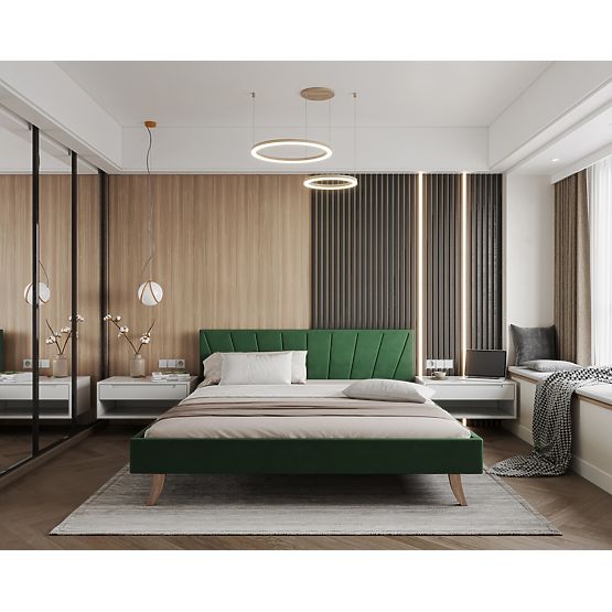 Oblazinjena postelja HEAVEN 140 x 200 cm - Zelena