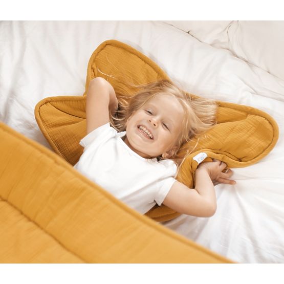 Odeja in vzglavnik iz muslina s polnilom 100x135 + 40x60 - gorčica