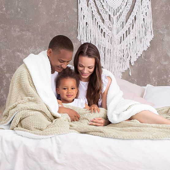 Odeja SHLEEPY barva bež jacquard klasični stil 130x180