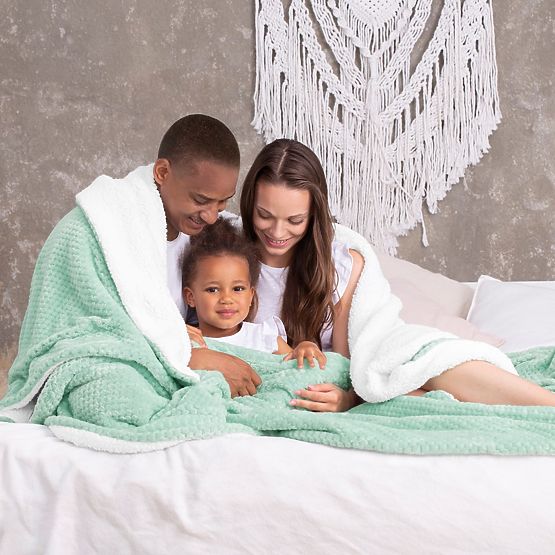 Odeja SHLEEPY barva meta žakardno vtisnjen klasični slog 130x180