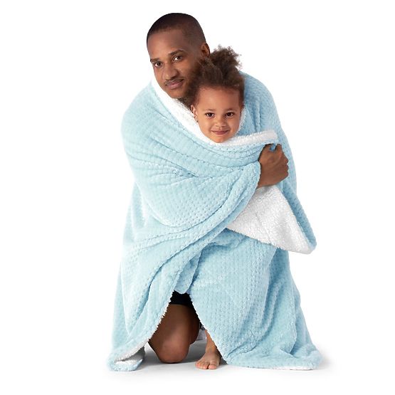 Odeja SHLEEPY svetlo modra žakardni vzorec klasični stil 70x150