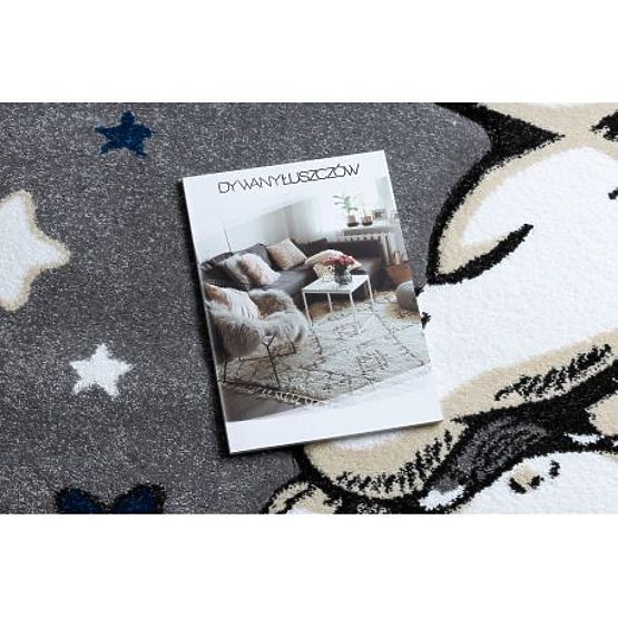 Okrogla preproga PETIT SLONČEK, ZVEZDE, siva