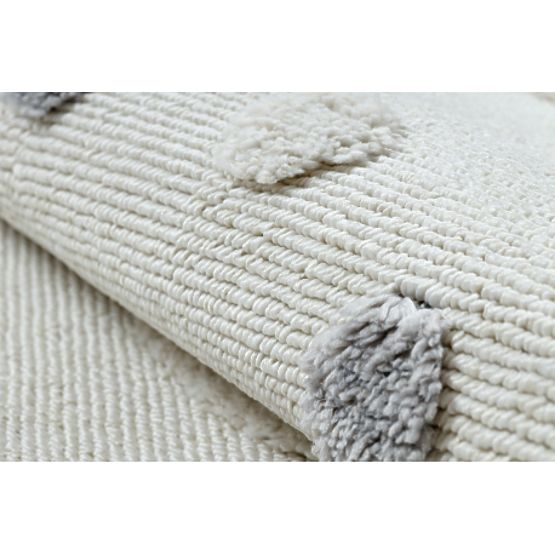 Okrogla preproga YOYO EY78 bela / bež - Oblak, Mavrica, pike za otroke, strukturna, senzorična resic