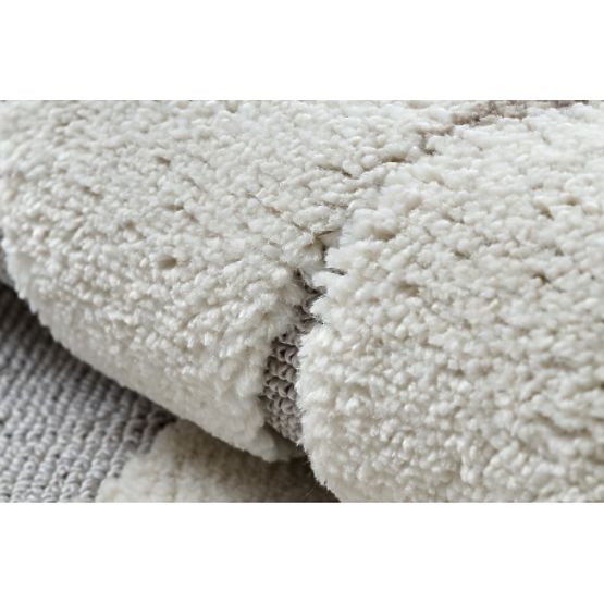 Okrogla preproga YOYO EY81 sivo / bela - Medved, gore za otroke, strukturna, senzorična resice