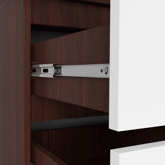 OMARA S 90 cm 2 VRATA 2 PREDALI 2 OGLEDALI PK WENGE / BELA