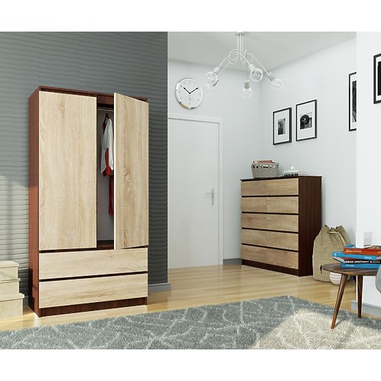 OMARA S 90 cm 2 VRATI 2 PREDALA PK WENGE / SONOMA
