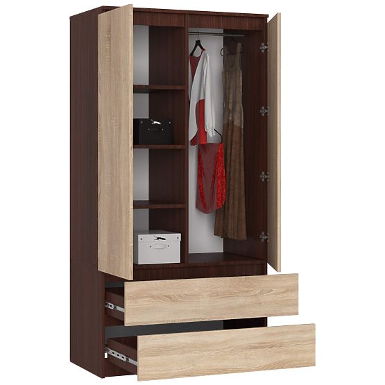 OMARA S 90 cm 2 VRATI 2 PREDALA PK WENGE / SONOMA