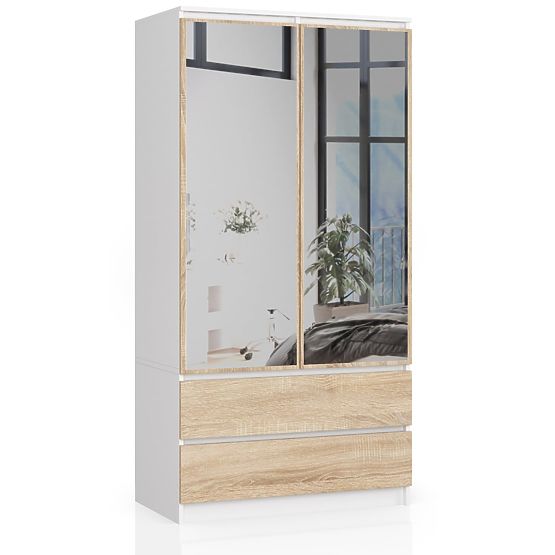 OMARA S90 2D 2SZ 2 OGLEDALI CLP PK BELA / SONOMA