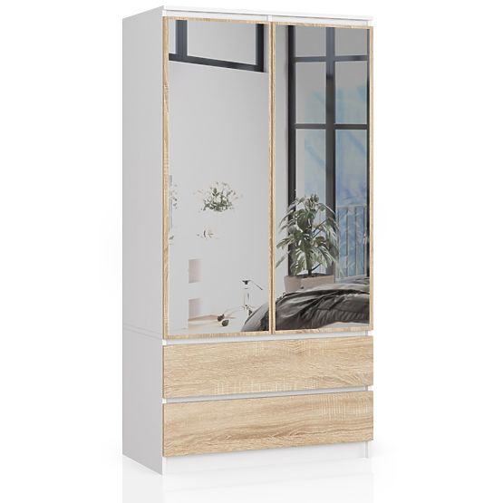OMARA S90 2D 2SZ 2 OGLEDALI CLP PK BELA / SONOMA