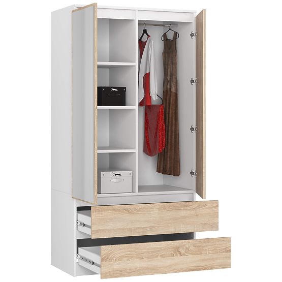 OMARA S90 2D 2SZ 2 OGLEDALI CLP PK BELA / SONOMA