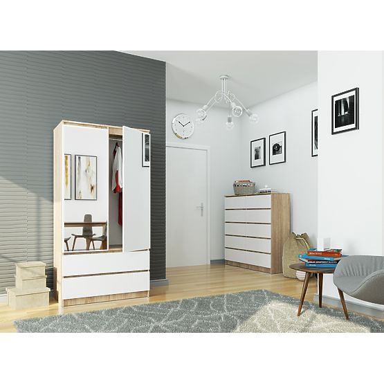 OMARA S90 2D 2SZ 2 OGLEDALI CLP PK SONOMA / BELA