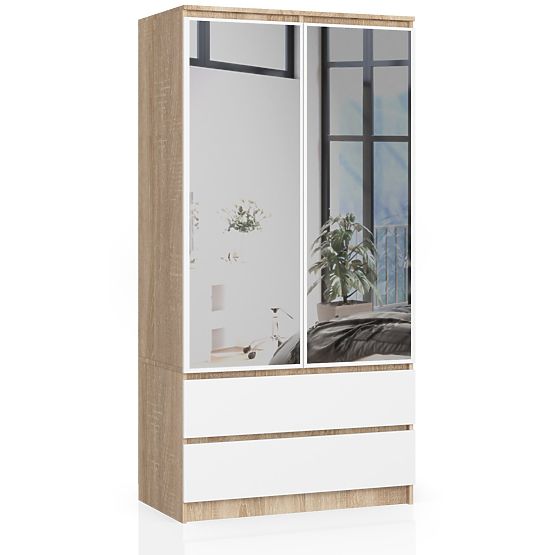 OMARA S90 2D 2SZ 2 OGLEDALI CLP PK SONOMA / BELA