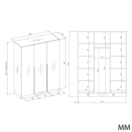 OMARA SENSO 3D 150 CM 3 VRATA ZLATI ROČAJI ZA DNEVNO SOBO SPALNICO KAŠMIR BEŽ
