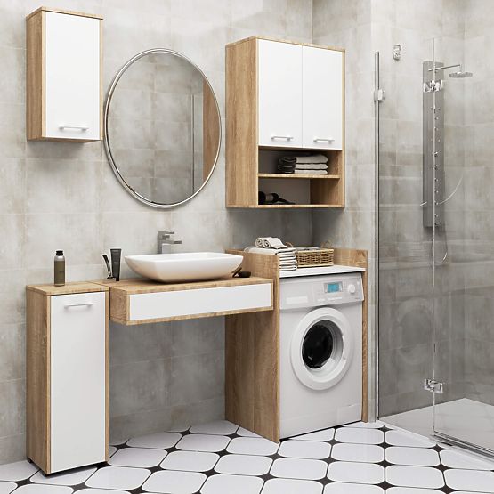 OMARICA ZA PRALNI STROJ FIN HRAST SONOMA / BELA