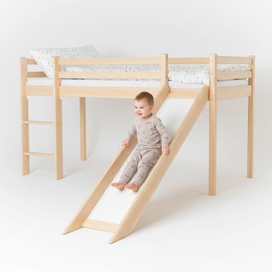 Otroška povišana postelja Ourbaby Modo s toboganom - bor