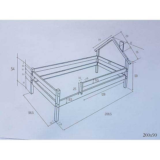 Otroška hiška postelja Ollie - bela